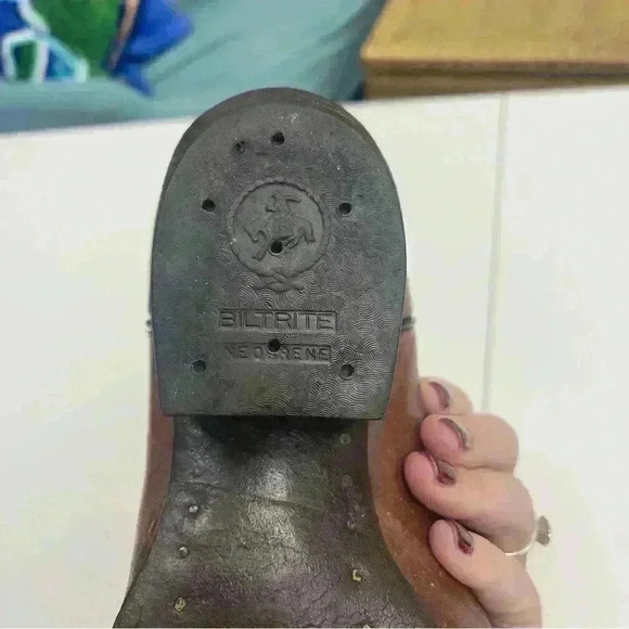 VTG TONY LAMA #5084 Leather Cowboy Western Boots Cognac Marble Brown 10 - B - Picture 14 of 14